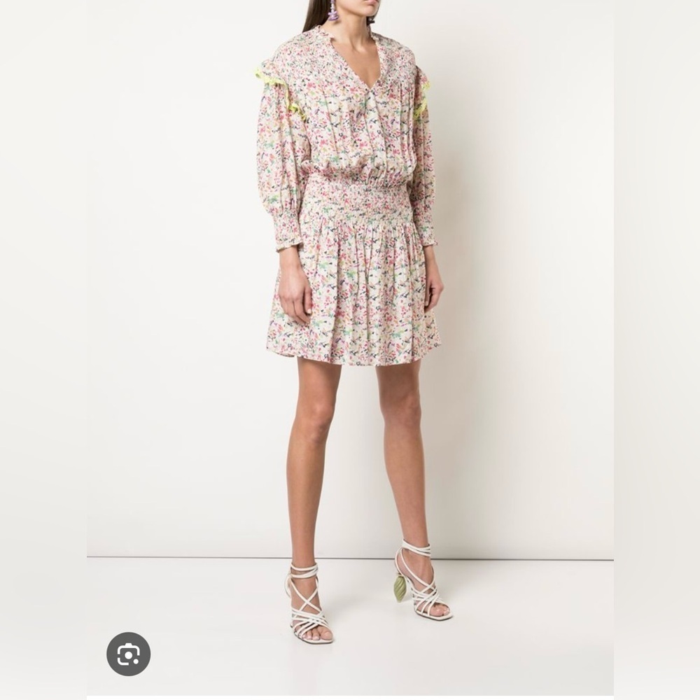 Tanya Taylor Imogen Dress in Confetti - Floral Smocked Dress - size XS - EUC - Picture 3 of 16